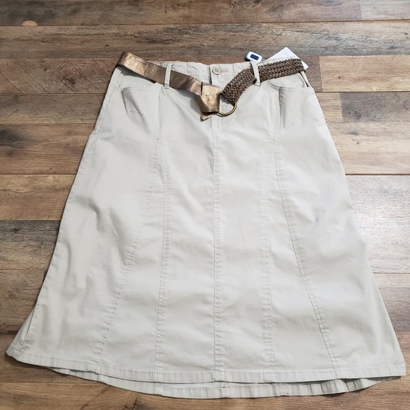 Bandolino Skirts New Bandolinoblu Danica Sand Belted Flare Stretch